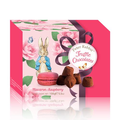 Французские трюфели Peter Rabbit с печеньем Macaron с малиной 100г